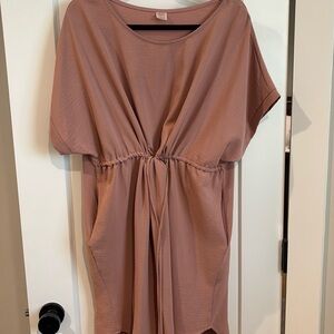 Light Peach Dress Worn Once Cinched Waste